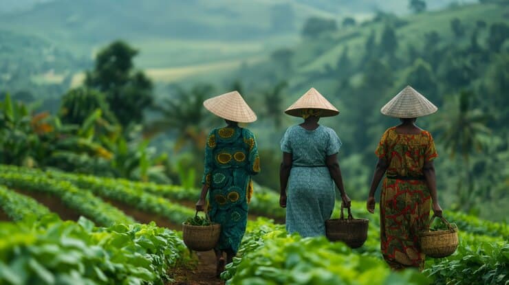 African People Harvesting Vegetables